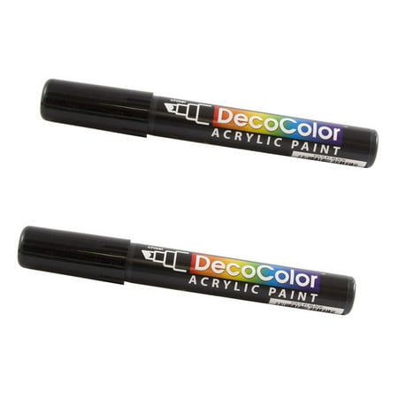 UPC: 0842497170961 | Marvy Uchida Chisel Tip Acrylic Paint Markers Black 2/Pack