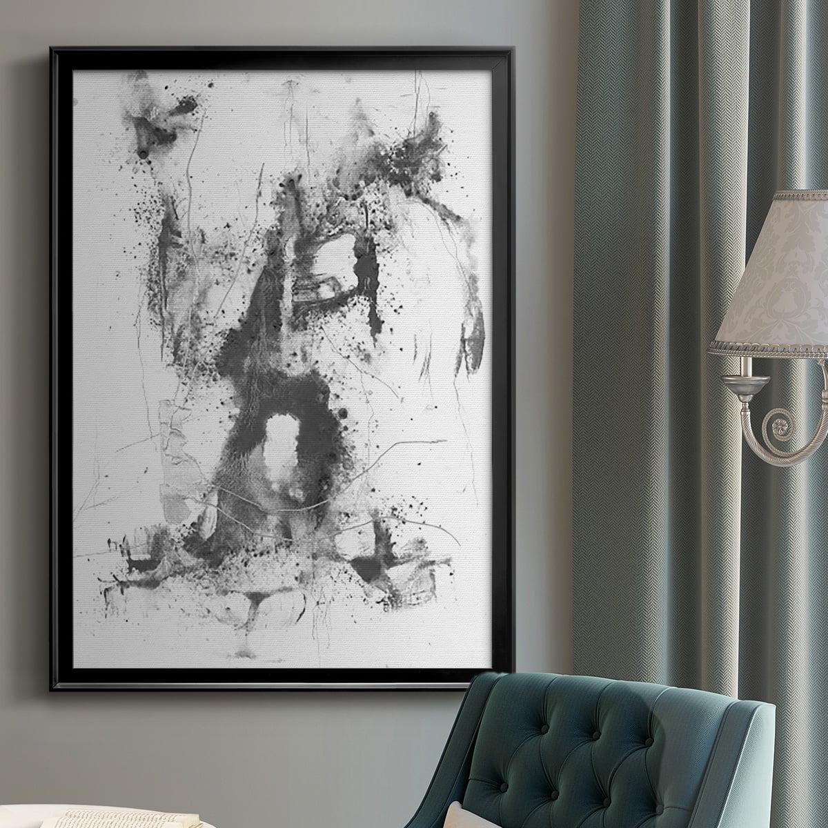 Graphite Abstract II Premium Framed Print, in Gold, Black, or Silver - Ready to Hang