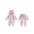 thumbnail image 2 of Gupgi Infant Easter Jumpsuits Cute Bunny Ear Romper Spring Long Sleeve Zip Up Hooded Bodysuits, 2 of 9