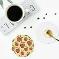 thumbnail image 5 of Disketp Apple Funny Coasters,4 Pcs Leather Coasters With Holder, Perfect Housewarming Hostess Gifts,Protect Furniture From Water Marks Scratch, 5 of 9
