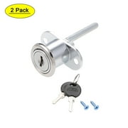Uxcell Drawer Lock 19mm Cylinder Diameter for Desk Cabinet Silver 2 Pcs