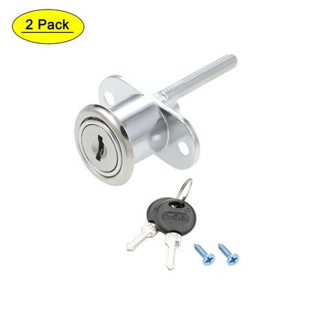 Uxcell Drawer Lock 19mm Cylinder Diameter for Desk Cabinet Silver 2 Pcs