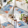 thumbnail image 4 of 2x3 Ft Entryway Area Rug, Orange Navy Blue Coral Kitchen Rug Runner Washable Floor Mat, Summer Beach Coastal Ocean Ombre Non Slip Indoor Door Mat Throw Carpet for Bathroom Living Room Bedroom, 4 of 8