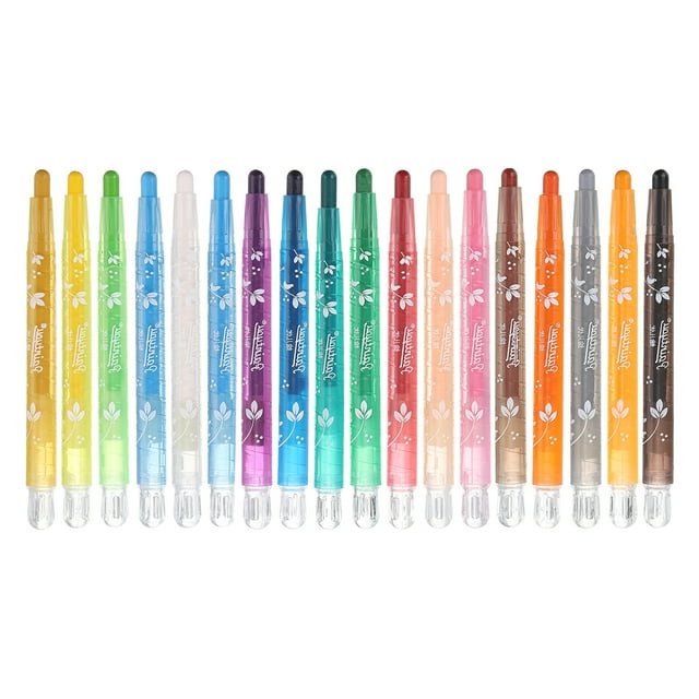 Uxcell Pasteles de aceite, crayones de aceite suaves redondos, suministros de arte de 18 colores 4.45"