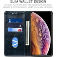thumbnail image 2 of iPhone Xs Case, iPhone X Case, Leather Wallet Folio Case Book Design Flip Cover with Stand and ID Credit Card Slot Magnetic Closure for iPhone Xs/X Blue, 2 of 10