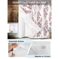 thumbnail image 5 of No Hook Shower Curtain with Snap-in Liner, Red Botanical Waterproof Fabric Bathroom Curtains, Pastoral Elegant Spring Floral Bath Curtains & Mesh Top Window 72"x84" Long, 5 of 9