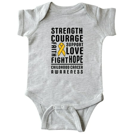 

Inktastic Childhood Cancer Awareness Strength Hope Support Love Fight Gift Baby Boy or Baby Girl Bodysuit