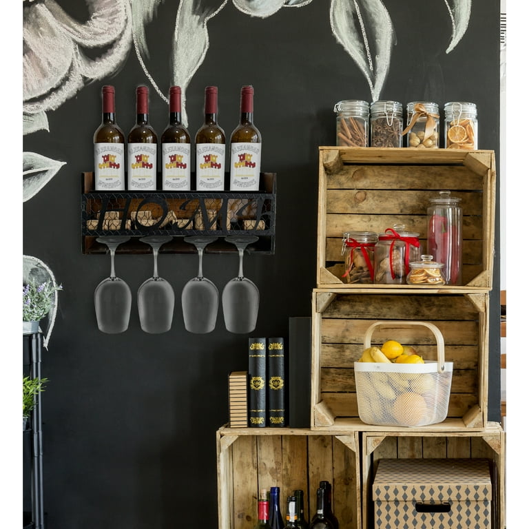 Wine rack with cork storage outlet