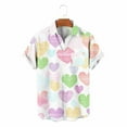 thumbnail image 5 of Handshe Men's Short Sleeve Button-Down Shirt with Valentine's Day Print, Lightweight and Comfortable for Casual and Office Wear, 5 of 6