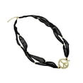 thumbnail image 3 of Black Beaded Ribbon Gold Tone Peace Sign Wrap Bracelet, 3 of 3