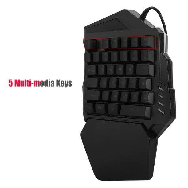Teclado Para Juegos De Una Sola Mano Teclado De Acceso Directo Inalambrico Con Teclado De Una Sola Mano De 35 Teclas Con Teclas FN Bodega Aurrera en linea
