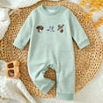 thumbnail image 2 of PEASKJP Rompers Baby Baby Boy Rompers Cotton Clothes Rompers for Newborn Infant and Baby Boy Light Green,0-3 Months, 2 of 7