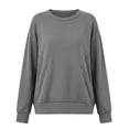 thumbnail image 4 of BUIGTTKLOP Crewneck Sweatshirts for Women Fall Fashion Pullovers Fleece Long Sleeve Sweatshirts Tops, 4 of 8