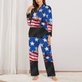 thumbnail image 6 of Rateoe Shark With USA Flag Pattern Womens Pajamas Set Long Sleeve Sleepwear Button Down Nightwear Soft Cotton Pj Lounge Sets, 6 of 9