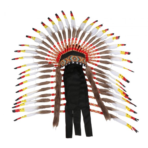 Sombrero de jefe indio americano, tocado, tocado inspirado en los nativos americanos alargar el estilo