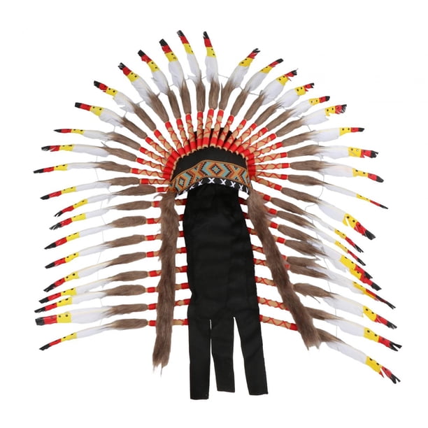 Sombrero de jefe indio americano, tocado, tocado inspirado en los nativos americanos alargar el estilo