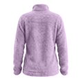 thumbnail image 4 of JUUNthy Women Fleece Jacket, Zip Up Soft Fuzzy Stand Collar Winter Warm Outerwear Coat with Pockets Brown L, 4 of 16
