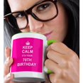 thumbnail image 2 of 3drose, Keep Calm Its Your 70th Birthday Hot Pink Girly Girls Stay Calm and Carry on About Turning 70 Humor, 11oz Two-tone Green Mug, 2 of 6