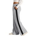 thumbnail image 3 of WULMLEO Wide Leg Sweatpants Women Baggy Cotton Joggers with Pockets Petite Low Rise Palazzo Track Pant Loose Fit Trousers Gray S, 3 of 6