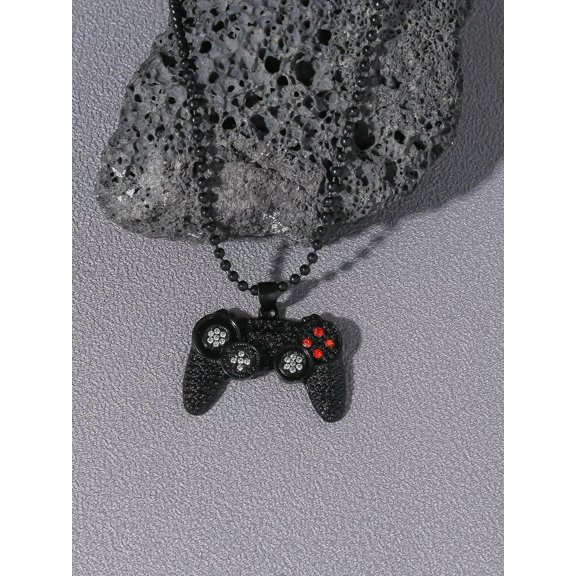 EOEMY Rhinestone Decor Gamepad Pendant Necklace For Men Jewelry For Men Gift For Men-Default