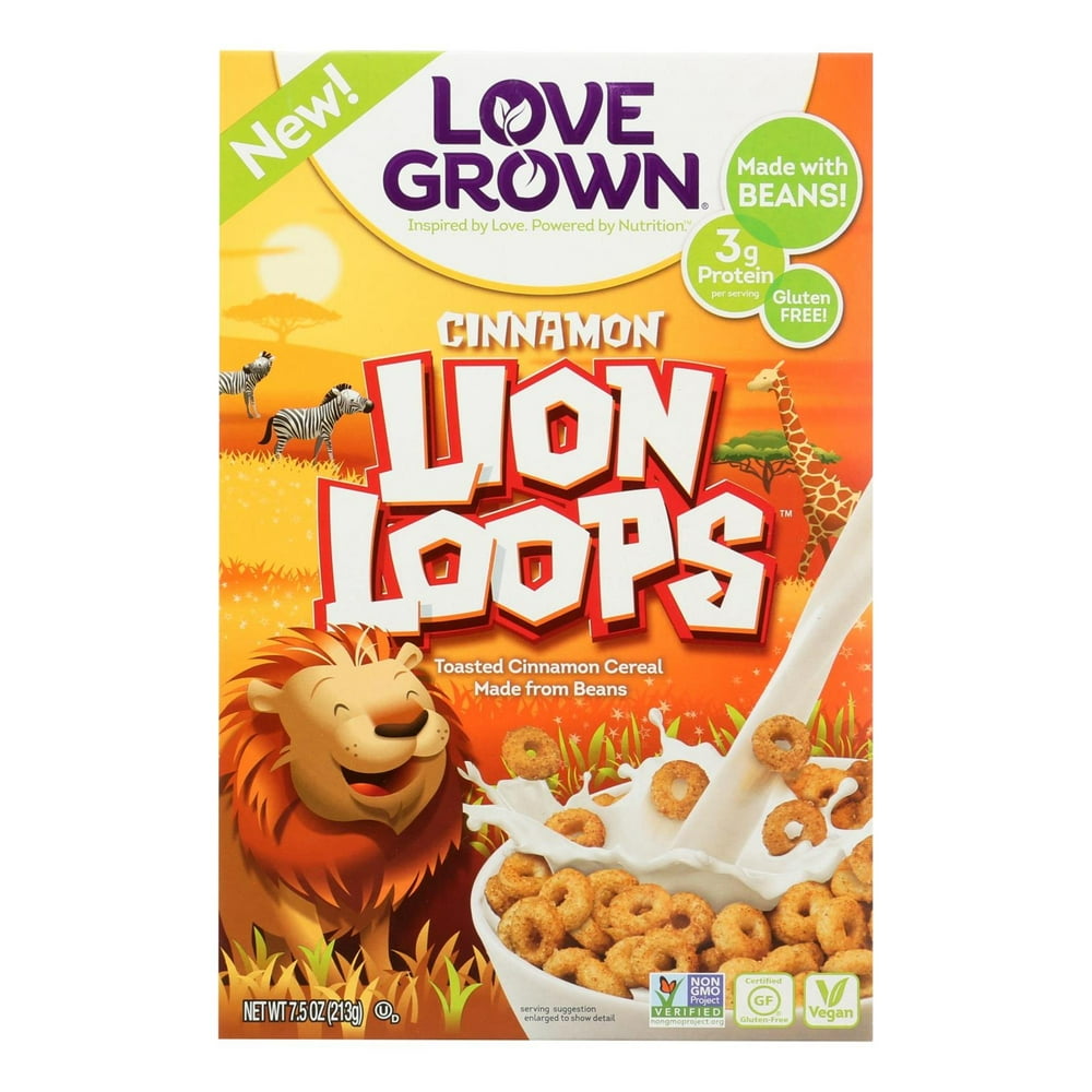 Love Grown, Breakfast Cereal, Lion Loops, 7.5 Oz Box