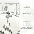 thumbnail image 3 of Noble Linens 3-Piece Gray Diamond Stripe Print Comforter Set, King/CalKing, 3 of 9