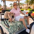 thumbnail image 3 of Golf Cart Seat Covers for 2 Seater,Flower Green Soft Microfiber Cart Seat Towel Blanket,Botanical Garden Florals Modern Art Absorbent Breathable Non Slip Bench Seats Protector for Golf Course 51"x31", 3 of 9