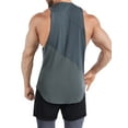 thumbnail image 3 of CIYCuIT Men's Fitness Sports Vest Sleeveless Solid Color Breathable T-shirt Casual Crew Neck Quick-Drying Active Tank Tops for Workout Gym, 3 of 4