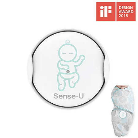 sense-u baby breathing & rollover movement monitor with a free swaddle(small, 0~3m): alerts you for no breathing, stomach sleeping, overheating and getting cold with audible alarm from your (Best Baby Sensor Monitor)