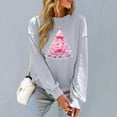 thumbnail image 5 of Festival Tees Women Christmas Pullover Christmas Tree Tops Bow Shirts Stylish Printed Outfits Casual Loose Sweatshirt Tinsel Garments Shining Top Clothing, 5 of 6
