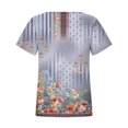 thumbnail image 4 of Fiudx Camisetas para Mujer Camiseta Holgada Estampada con Cuello En V y Manga Corta para Mujer, 4 of 5