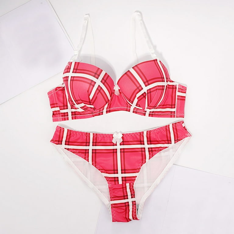 CLZOUD Wide Strap Bras for Women Red Nylon Women's Wedding Red Underwear  Festive Gathering On Top Of Thickened Bra Chest Suit Xl 