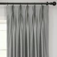 thumbnail image 2 of Half Price Drapes Storm Grey French Pleat Faux Silk Blackout Curtains for Bedroom(1 Panel),50WX 108L, 2 of 11