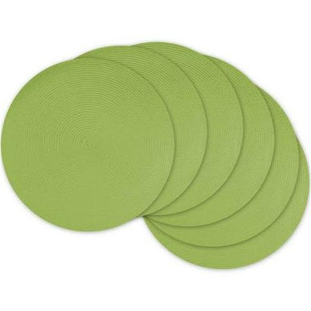 Ensemble de 6 Sets Ronds Tissés Lime