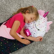 Happy Nappers: Pillow & Sleepy Sack Large - Shimmer Unicorn - 66 x 30, 2-In-1: Plush Animal Opens Into Sleeping Bag, Soft Play Character, Kids 7+