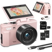 Acuvar 5K Digital Camera for Photography & Video – 75MP UHD Vlogging Camera with WiFi, Autofocus, 3" Flip Screen, 18X Zoom – Compact Travel Camera for YouTube with 64GB SD Card, Battery & Card Reader