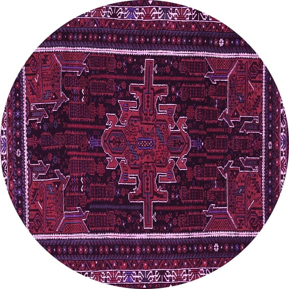 Ahgly Company Indoor Round Persian Pink Traditional Area Rugs, 4' Round