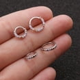 thumbnail image 3 of Ayyufe Pack Of 1 Women Cubic Zirconia Inlaid Hoop Nose Ring Huggie Earring Piercing, 3 of 7