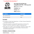 thumbnail image 2 of Rear Brake Pad and Rotor Kit - Compatible with 1996 - 1999 Acura SLX 1997 1998, 2 of 2