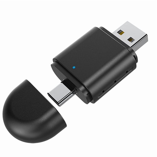 2-En-1 Carplay Inalámbrico Android Auto Adaptador Inteligente AI Caja Dongle Soporte USB y Tipo-C con Cable Al Adaptador Inalámbrico