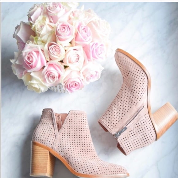 blush suede booties
