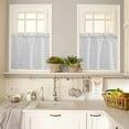 thumbnail image 4 of Striped Abstract Kitchen Curtains and Valances Set, Chevron Pattern Gray Line Rod Pocket Window Valance 18 Inch Window Curtain Panels for Living Room Bedroom Laundry, 27.5x36in, 3 Pieces, 4 of 7