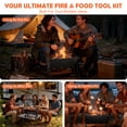 thumbnail image 3 of Coliware 3Pcs Portable Folding Charcoal Grill, Heavy Duty Multifunctional Campfire Grill with Carry Bag & Premium Grate for Camping, Fire Pit for Backpacking, Picnic, Patio, Backyard Outdoor Cooking, 3 of 13