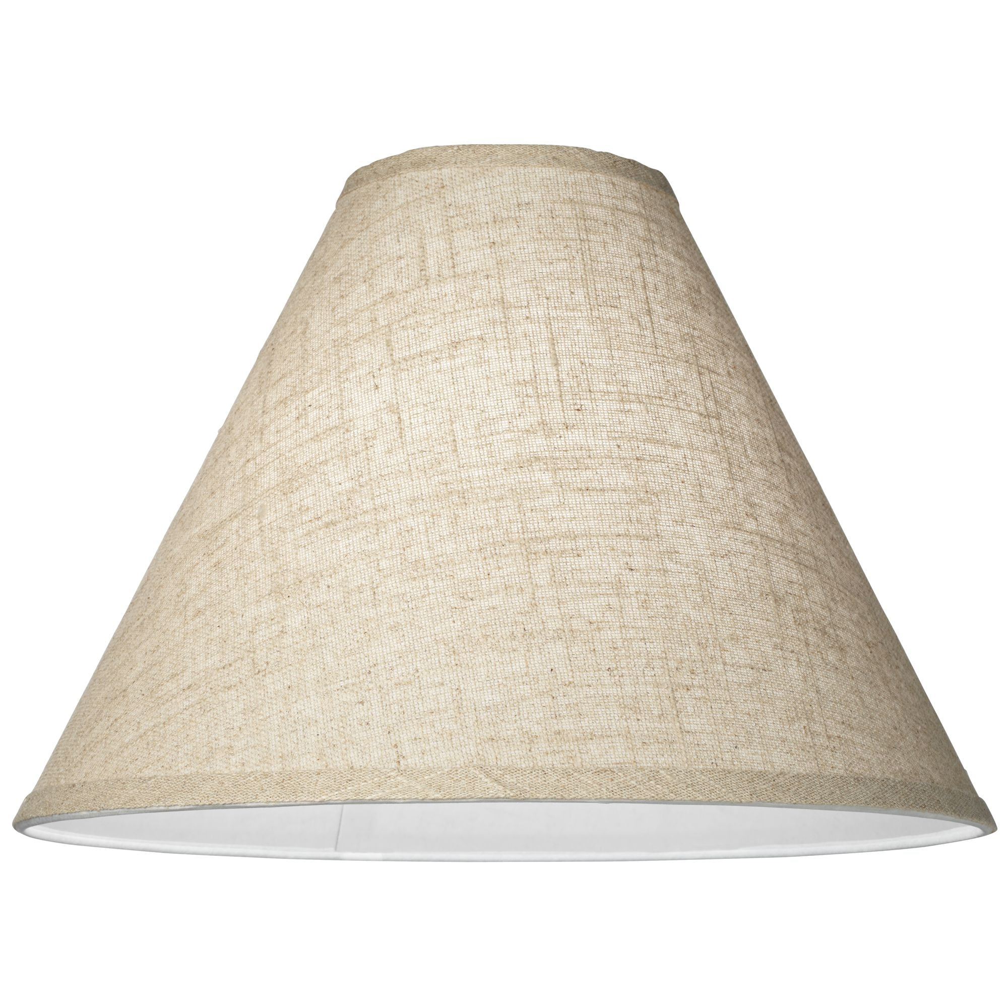Springcrest Fine Burlap Large Empire Lamp Shade 5" Top x 15" Bottom x 11.5" High x 10.5" Slant (Spider) Replacement with Harp and Finial