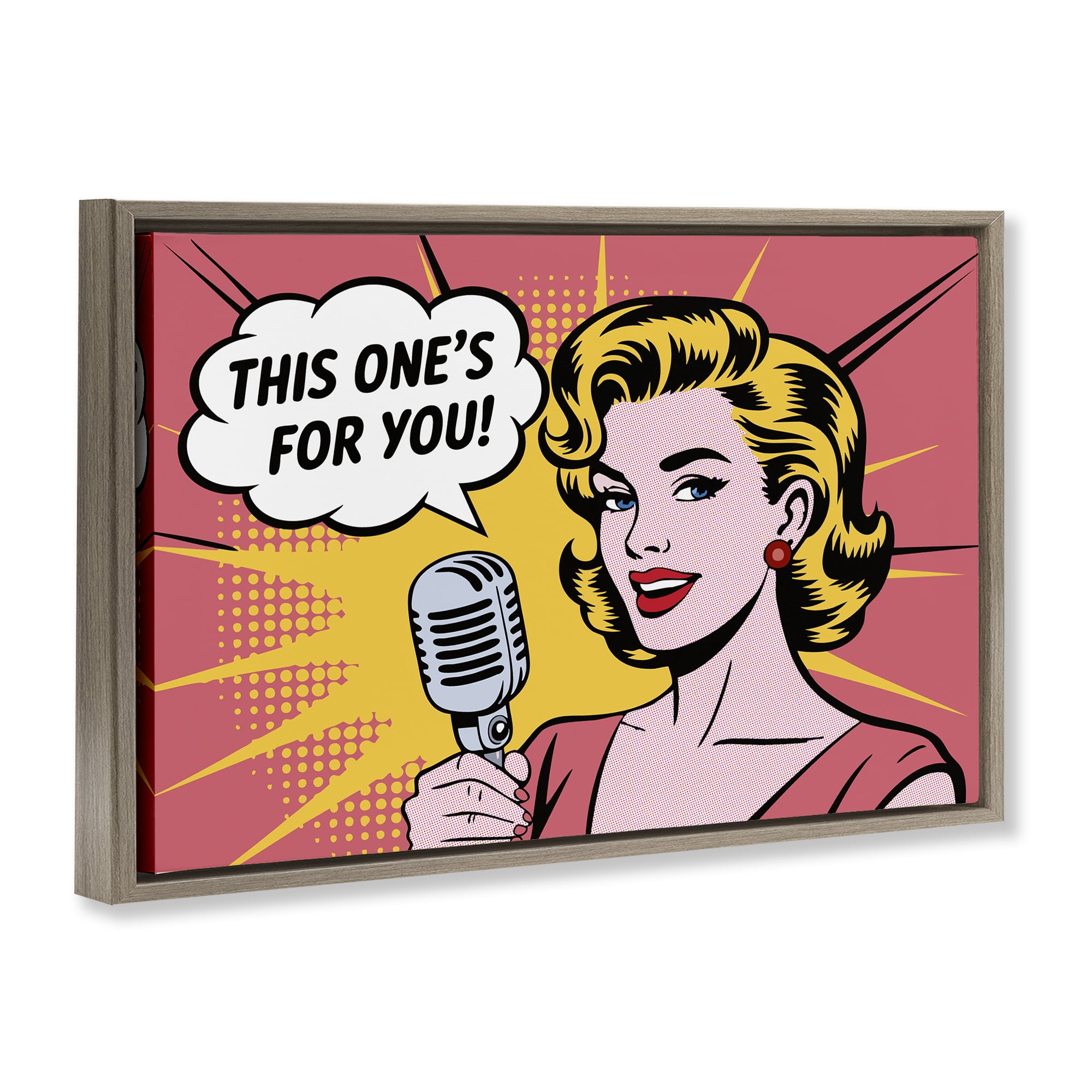 Stupell Industries This One's For You Brown Framed Floater Canvas Wall Art, design by Andreas Magnusson