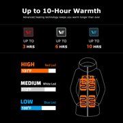 Venustas Womens Long Heated Down Jacket with Battery Pack, Rechargeable Puffer Winter Coat (Black, M)
