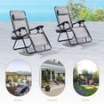 thumbnail image 5 of ACEGOSES 2PCS Patio Zero-gravity Folding Chair Poolside Recliner with Side Tray Support 330 lbs Waterproof Outdoor Single Chair, Sierra gray, 5 of 6