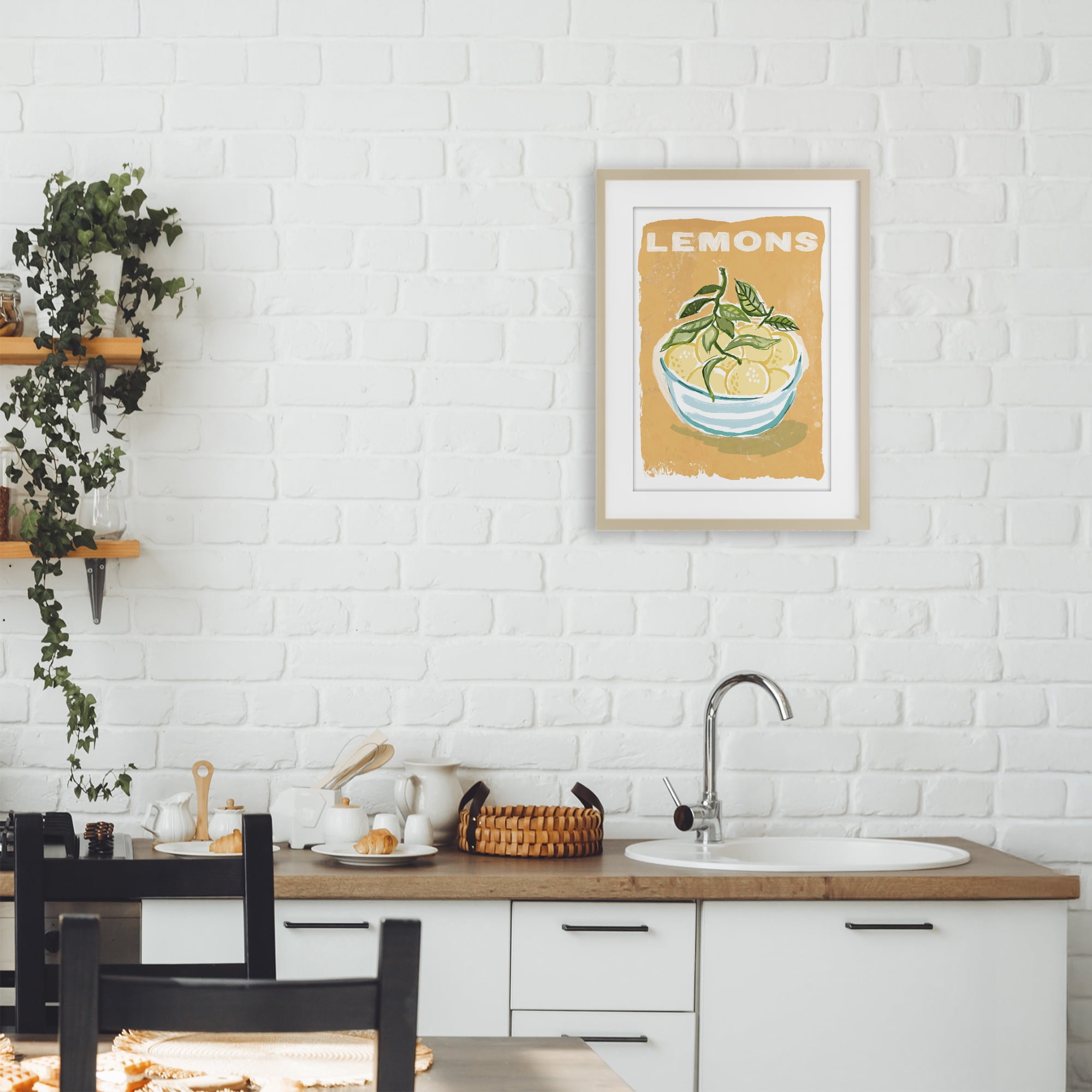 Stupell Industries Lemon Twist Motif Birch Framed Print Under Glass, design by Chad Barrett