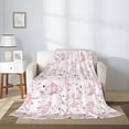 thumbnail image 2 of Rateoe Cute Piggy Ballerina Pattern Flannel Throw Blanket, Ultra-soft Blanket for Bed, Couch, Car, Hypoallergenic Anti-pilling blanket-60"x50"(Vertical), 2 of 6