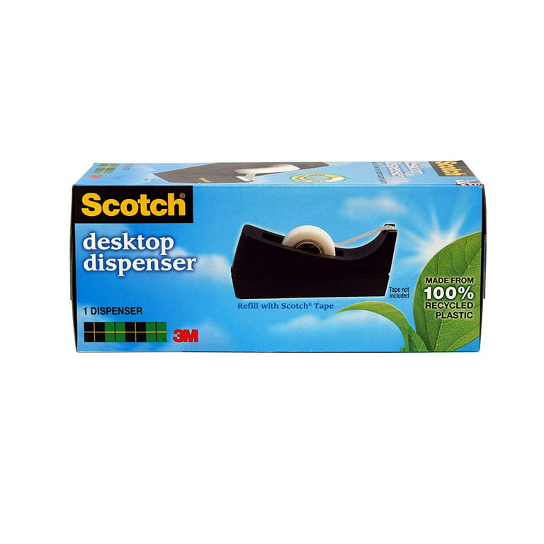 Scotch Desktop Tape Dispenser, Attached 1 Core - Black/Silver